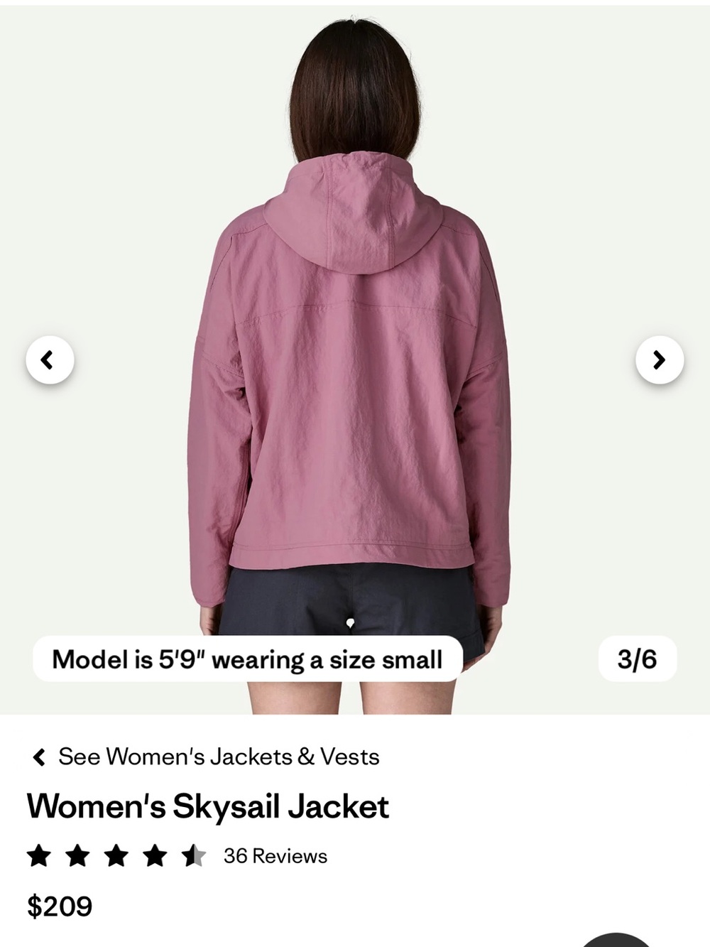 Patagonia Women's Skysail Jacket- Weathered Stone color- Size Small - Picture 9 of 11
